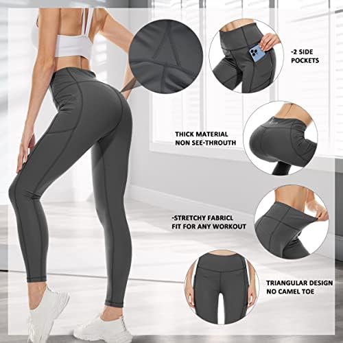 Fhine Women Yoga gamaše sa džepovima-visokog struka Hlače 7/8 Dužina Trgovina trčanjem Pješačenjem biciklom Activewear