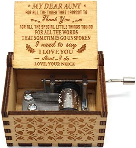 ukebobo drvena muzička kutija-ti si moja muzička kutija Sunshine, od nećake do tetke, jedinstvena muzička kutija za tetku-1 Set