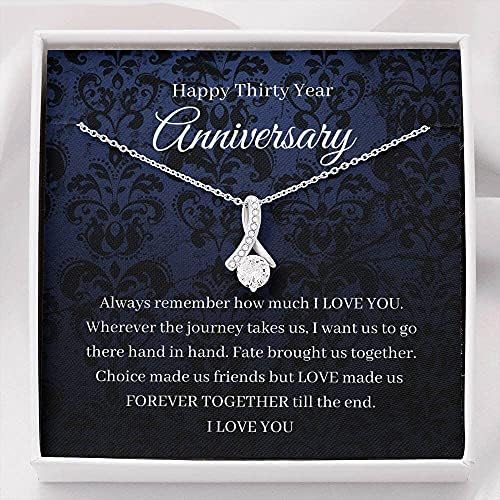 Nakit za karticu, ručno rađena ogrlica - personalizirani poklon Petit Ripbon, 30. godišnjica vjenčanja za ženu biseri trideseti 30