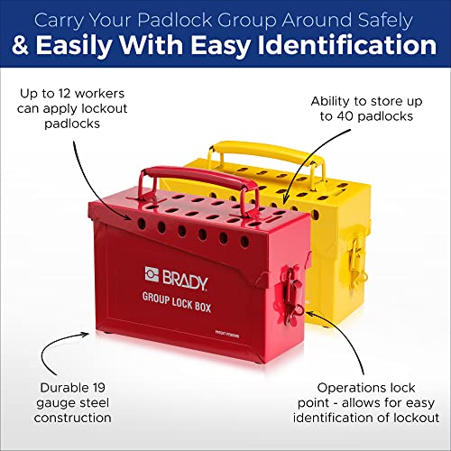 Brady Portable Group Lock kutija - žuta - čelik za presvučen u prahu - 65672