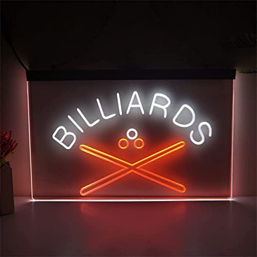 DVTEL Billiard Cue Neon, prilagođeni teretani Club Decor Night Light akrilni neonska svjetla, zidni viseći svjetlosna ploča, 40x30cm