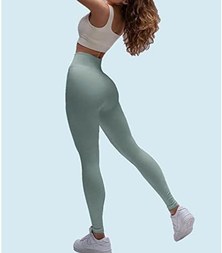 Hixiaohe ženske joge gamaše rebrastine bešavne treninge Atletska hlače visoke stručne teretane joge hlače