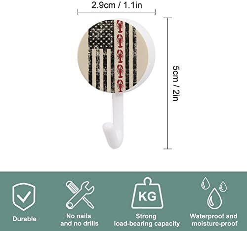 Jastog američke zastave Okrugle plastične kuke za višekratnu ljepljivu kuke za viseće zidne kuke za kuhinju Kupatilo 10 paketa