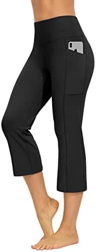 AFITNE ženske pune dužine / kapri bootcut joga hlače sa džepovima, visokog struka Flarne Workout Bootleg hlače haljine radne pantalone