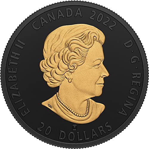 2022 DE Crno i zlato Powercoin Sea Otter Silver Coin 20 $ Kanada 2022 31,39 GR Dokaz