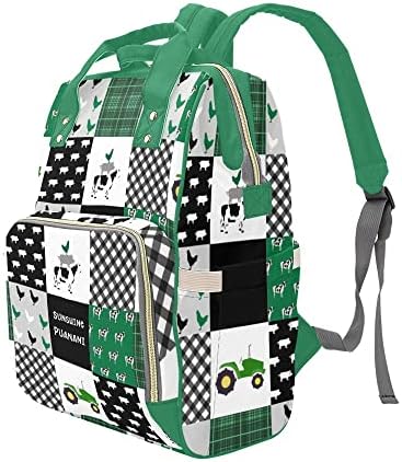 Urcustom Personalizirano ime Pelena Back Rakpack Farm House Krav pijetao Car Green Multifunction Travel Backpack Nappy Bag Daypack