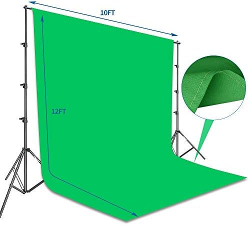 EMART Photo Video Studio 8.5 x 10ft komplet Postolja za pozadinu zelenog ekrana, sistem podrške pozadini fotografije sa 10 x12ft