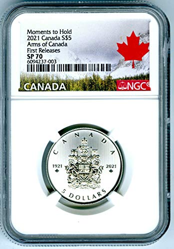 2021 CA Kraljevska kanadska mantana Kanade prva izdanja 5 USD SP70 NGC