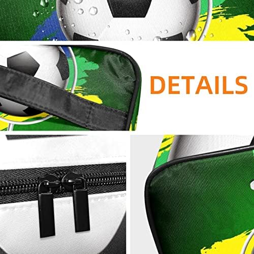 ECMRad prijenosni torba za šminku Brazil Soccer Print Veliki kapacitet sa patentnim zatvaračem pogodan za prekrasne djevojke dame