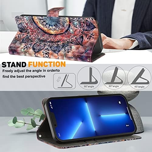 Oopkins kompatibilan sa Samsung Galaxy S23 5G kućištem,3D efektom obojena PU kožna torbica sa utorima za kartice sa narukvicom magnetni