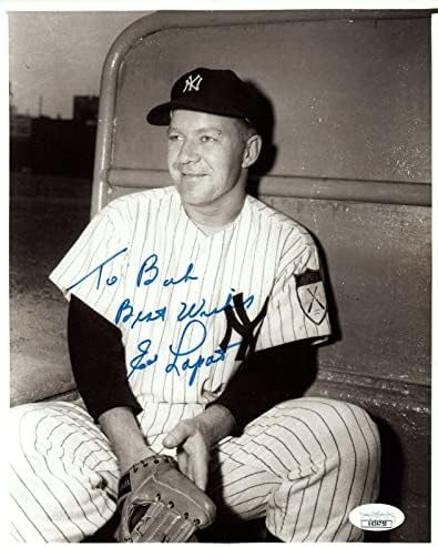Ed Lopat Ny Yankees potpisao je 8x10 bejzbol fotografija sa JSA COA - autogramiranim MLB fotografijama
