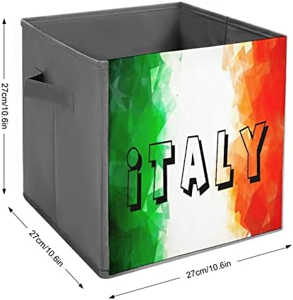 Vintage Italija Zastava velike kocke kante za skladištenje sklopiva platna kutija za odlaganje ormari Organizatori za police