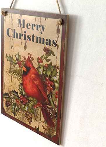 Amosfun božićni drveni viseći plak sretan božićni zidni zidni ukras