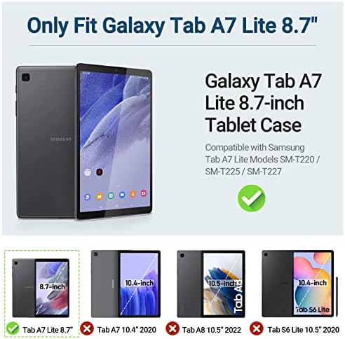 Jednostavna čestica za Samsung Galaxy Tab A7 Lite Case 8,7 inča 2021, otporan na udarce Lagana drška za drvca za djecu za CASS CASET