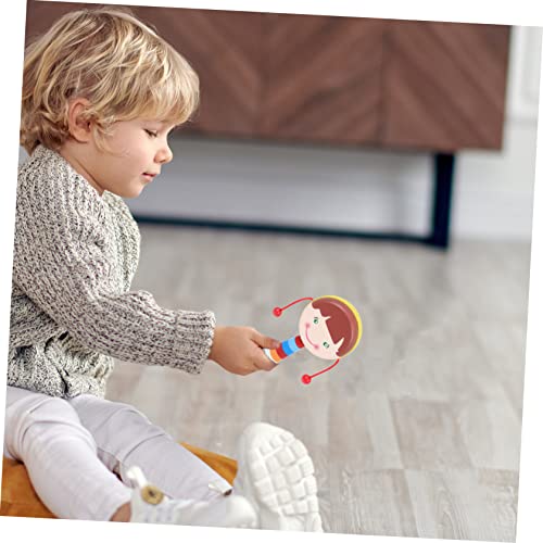 BESPORTBLE 4kom zvečke razvojne igračke edukativne igračke za djecu igračke za dojenčad drvena Zvečka-bubanj rana edukativna igračka