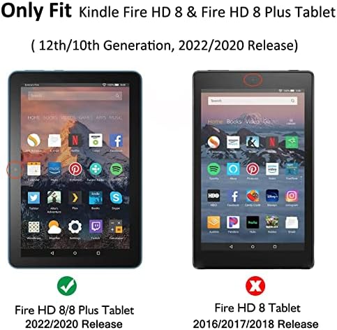 Viclowlpfe All-New Kindle Fire HD 8 i FARE HD 8 Plus tablet futrola, kuta s više pregleda PU kožna novčanica s automatskim buđenjem