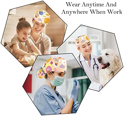 2 PCS medicinska sestra piling kape žene duga kosa, životinje topli zrak baloni podesivi radna kapa sa gumbom i dunkom raznobojni