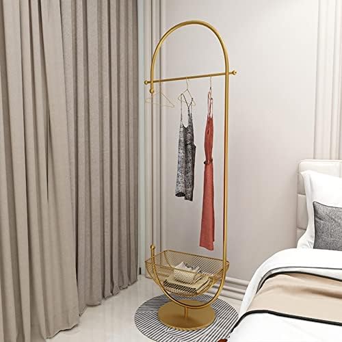 Zlatni regali od mramora Moderni zlatni kaput regali sa košarom za skladištenje Vertikalna viseća stalak za odjeću za spavaću sobu