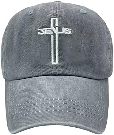 Nvjui JUFOPL Christian Jesus Cross Hat, Tata vezena bejzbol kapa za muškarce žene