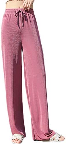 Andongnywell ženske duge ledene svilene pantalone za jogu Lounge pantalone donji deo odeće za spavanje sa pantalonama na vezice