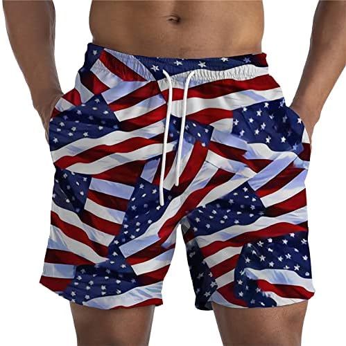 WenKomg1 Patriotske kratke hlače za muškarce, zvijezde i trake plivaju debla četvrti juli kratke hlače Dan nezavisnosti USA Shorts