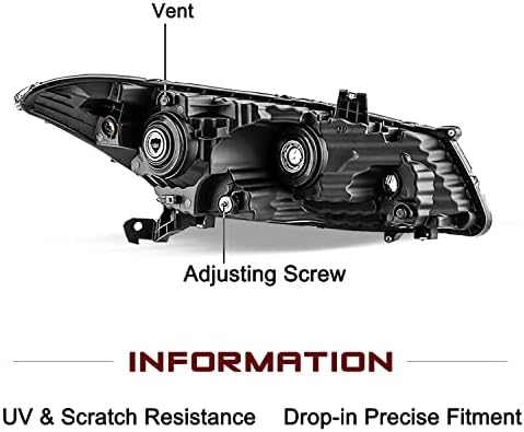 Jsboyat & nbsp;zamjena za montažu farova za 2008. do 2012 Honda Accord kupe projektor sa 2 vrata crno kućište