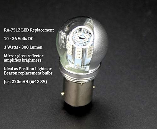 PilotLights LED RA-7512 W-1280 RA-7512 - 12, BAY15S baza, 10 do 30v LED zamjenska sijalica